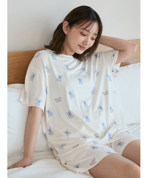 【接触冷感】コアラ柄Tシャツ