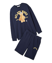 【ONLINE限定】【HOMME】スポーティーベア裏毛プルオーバー＆裏毛ハーフパンツセット