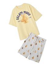 【ONLINE限定】【HOMME】スポーティーベアワンポイントTシャツ＆総柄ハーフパンツセット