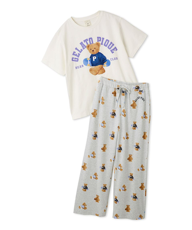 【ONLINE限定】スポーティーベアワンポイントTシャツ＆総柄ロングパンツセット