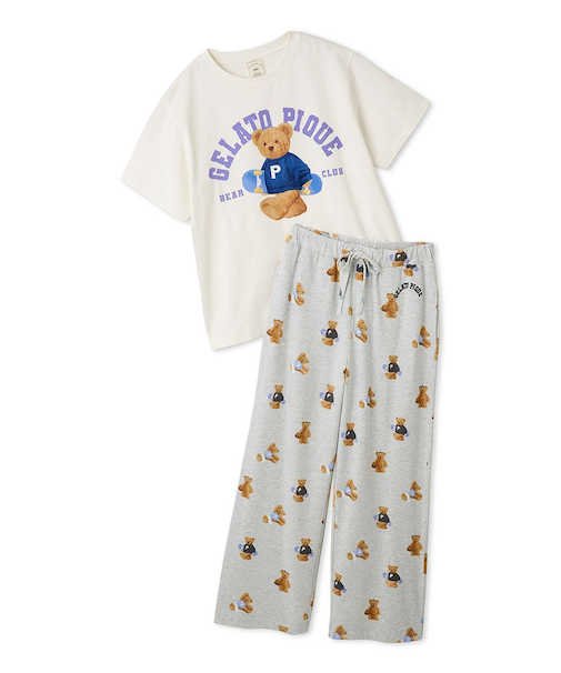 【ONLINE限定】スポーティーベアワンポイントTシャツ＆総柄ロングパンツセット