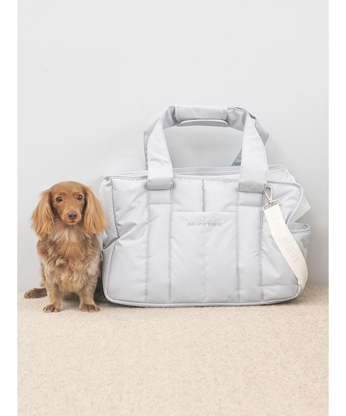 ジェラートピケ 【CAT&DOG】キルティングキャリーバック　ベージュ セール】【CAT&DOG】【販路限定商品】キルティングキャリー