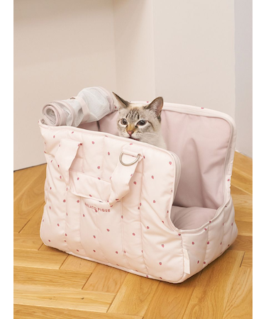 【CAT&DOG】ストロベリー柄ミニサイズキャリーバッグ