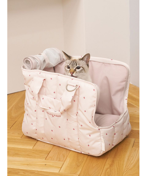 【CAT&DOG】ストロベリー柄ミニサイズキャリーバッグ