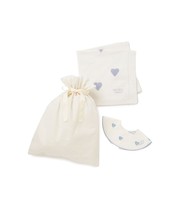 【ラッピング済み】【BABY】エアリーモコハート柄ブランケット&スタイSET