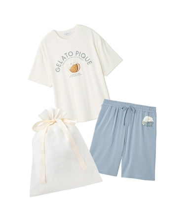 【ラッピング済み】【HOMME】レーヨンクッキーアイスサンドTシャツ&ハーフパンツSET