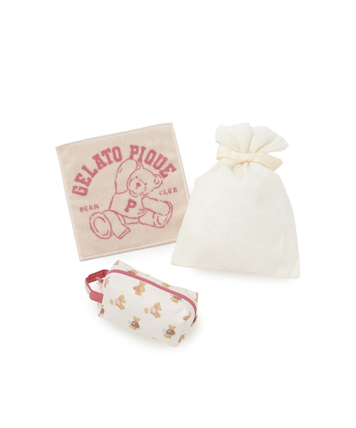 【ラッピング済み】スポーティーベアハンドタオル&ポーチSET