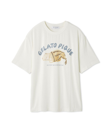 【HOMME】sleeping cat ワンポイントTシャツ