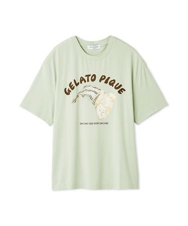 【HOMME】sleeping cat ワンポイントTシャツ