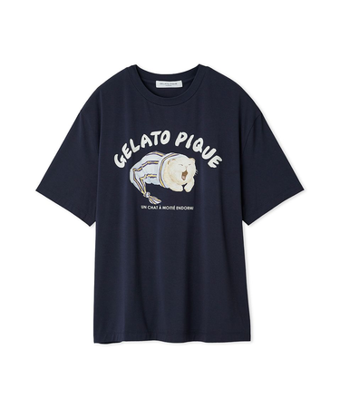 【HOMME】sleeping cat ワンポイントTシャツ