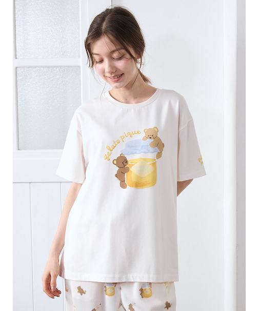 はちみつベア柄ワンポイントTシャツ