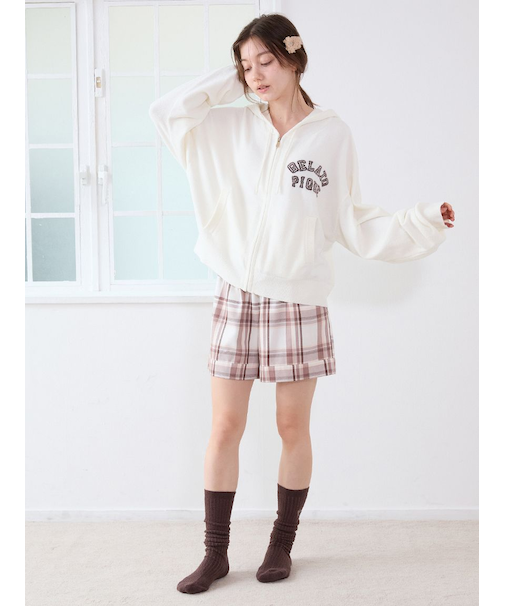 トレンドチェック柄ショートパンツ