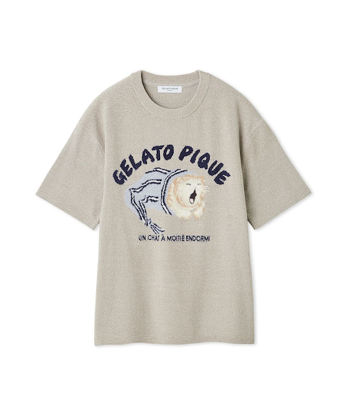 CAT ジャガードプルオーバー gelato pique｜【HOMME】sleeping cat ジャガードプルオーバー