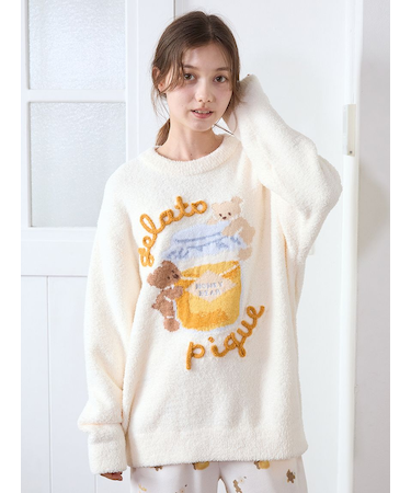 ベビモコはちみつベアジャガードプルオーバー