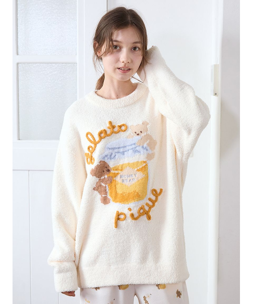 ベビモコはちみつベアジャガードプルオーバー