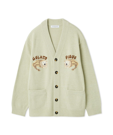 【HOMME】sleeping cat ジャガードカーディガン