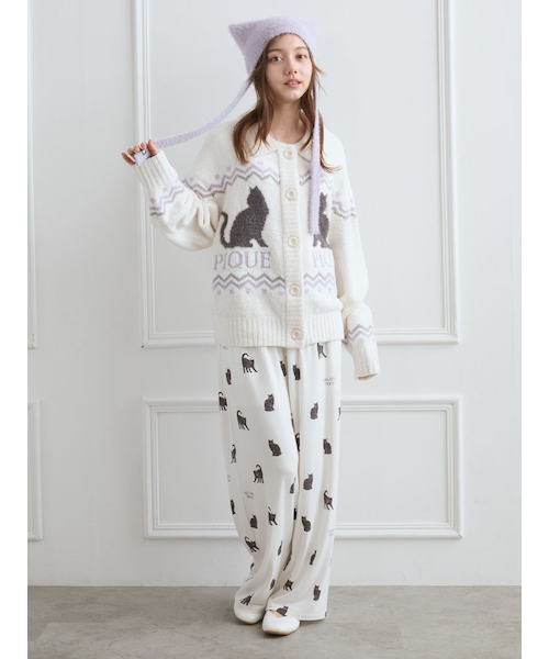 CAT総柄ロングパンツ｜ジェラートピケの通販｜&mall（アンドモール