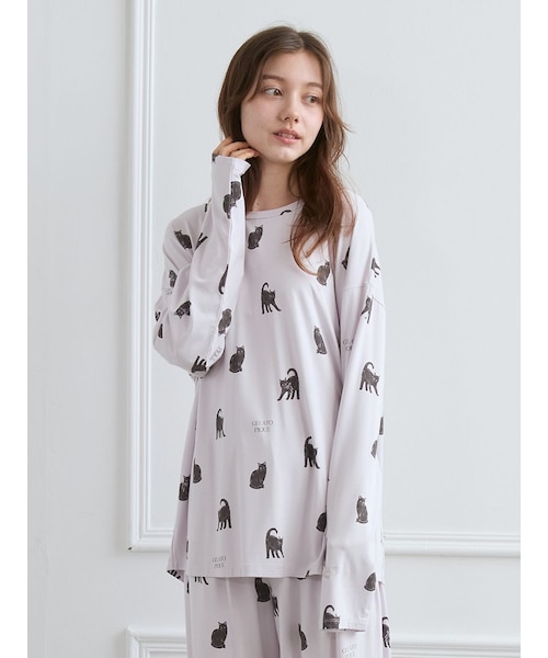 HALLOWEEN】CAT総柄ロンT｜ジェラートピケの通販｜&mall（アンドモール  