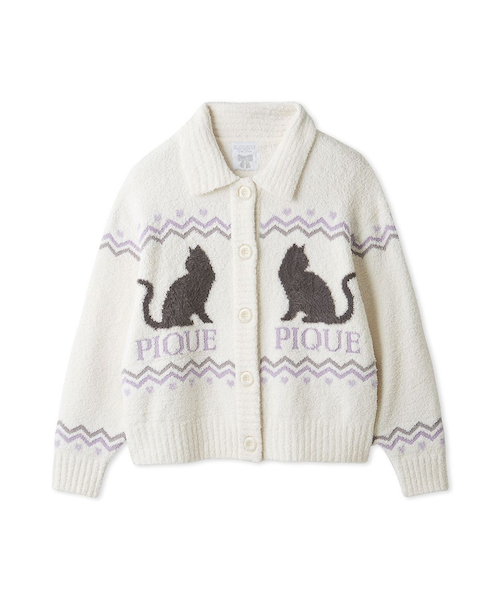 CATジャガード衿付きカーディガン｜ジェラートピケの通販｜&mall
