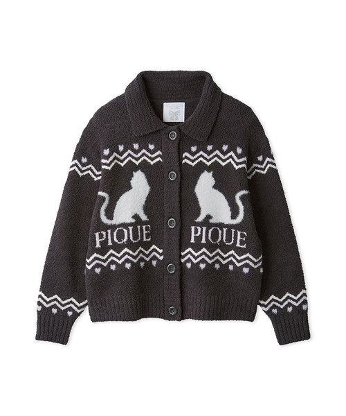 CATジャガード衿付きカーディガン｜ジェラートピケの通販｜&mall