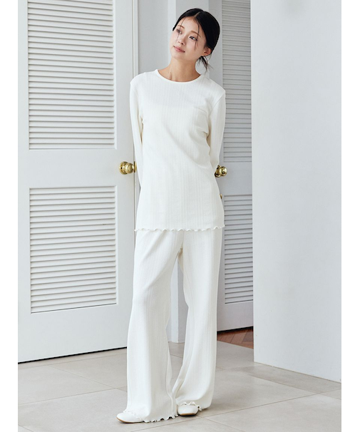 ハートふくれジャガードロングパンツ