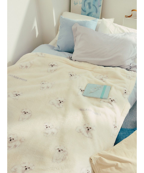 ジェラートピケ Sleep DOG プリント毛布トイプードルブランケット 布団 ジェラートピケ Sleep DOGプリント毛布 トイプードル