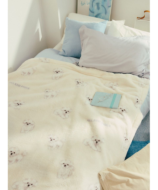 【Sleep】DOG柄　プリント毛布