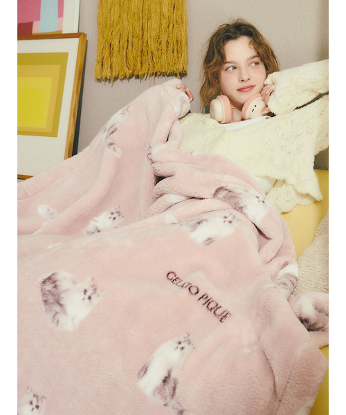 Sleep】CAT柄 プリント毛布｜ジェラートピケの通販｜&mall