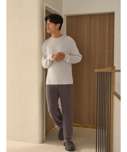ジェラートピケ　調温スムーズィープルオーバー＆調温スムーズィーロングパンツセット HOMME】調温スムーズィープルオーバー(ニットプルオーバー