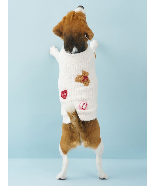 【CAT&DOG】ベビモコベアサガラ刺繍プルオーバー