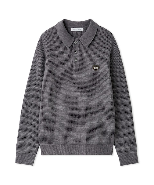【HOMME】ワッフルニットシャツ