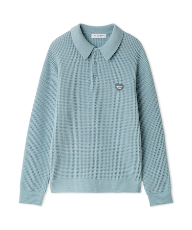 【HOMME】ワッフルニットシャツ