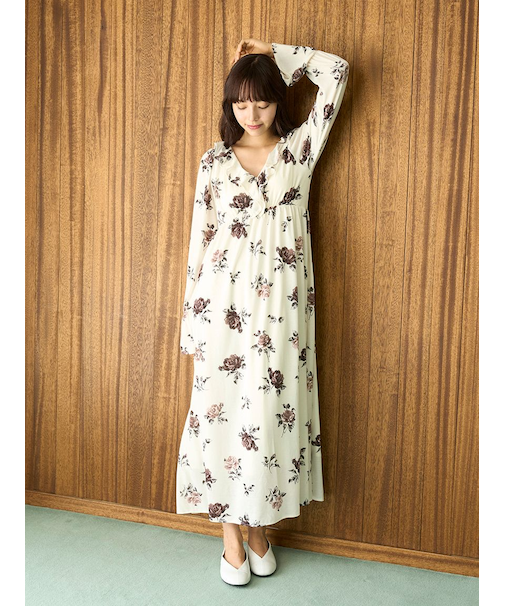 ヴィンテージローズ柄ワンピース