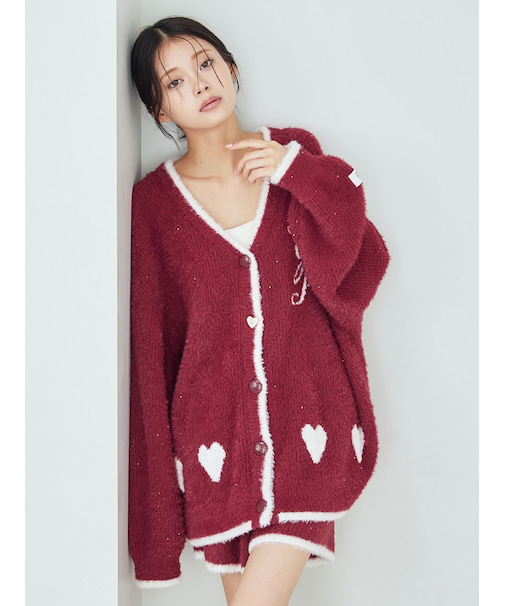 ラメフェザーカーディガン