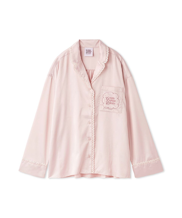 レースサテンシャツ