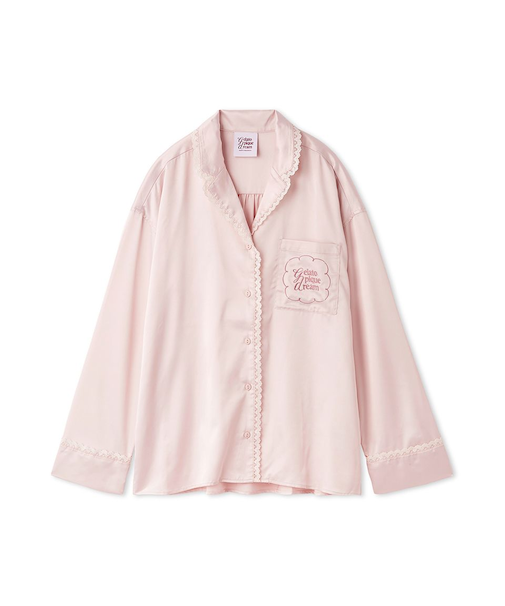 レースサテンシャツ