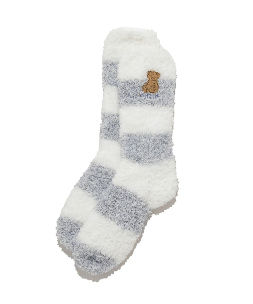 【HOMME】ベアさがらメランジ２ボーダーソックス