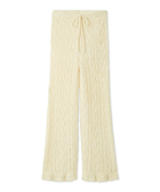 フェザー柄編みロングパンツ