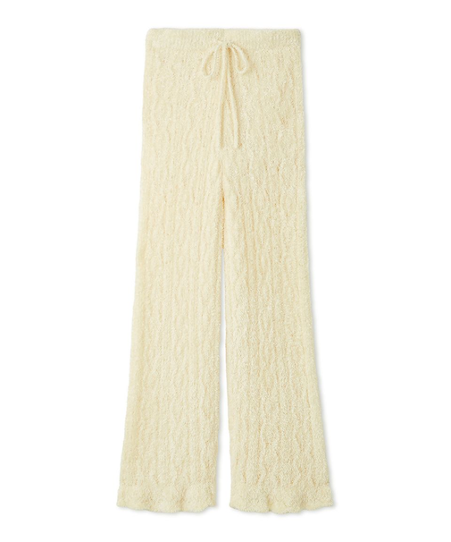 フェザー柄編みロングパンツ