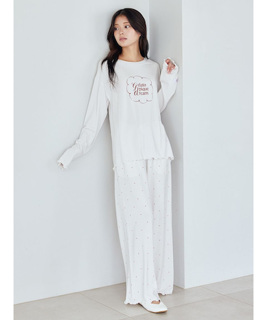 ドット柄ロングパンツ