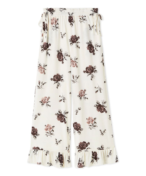 ヴィンテージローズ柄ロングパンツ