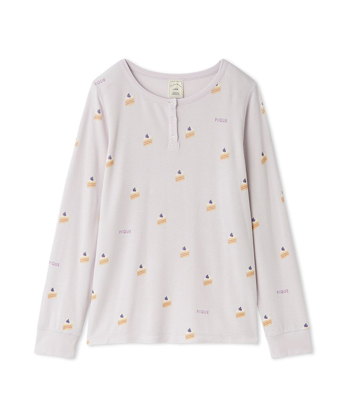 モチーフ3柄ワッフルロンT