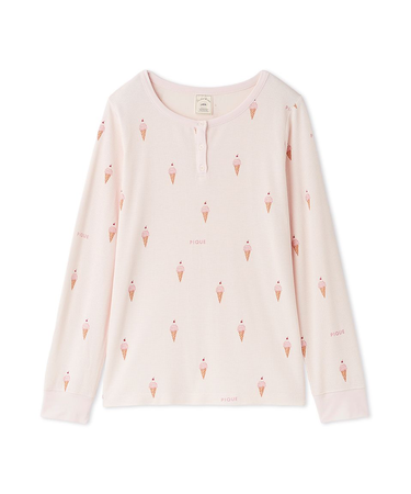 モチーフ3柄ワッフルロンT