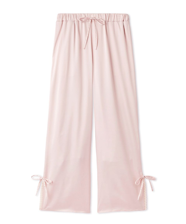 レースサテンロングパンツ