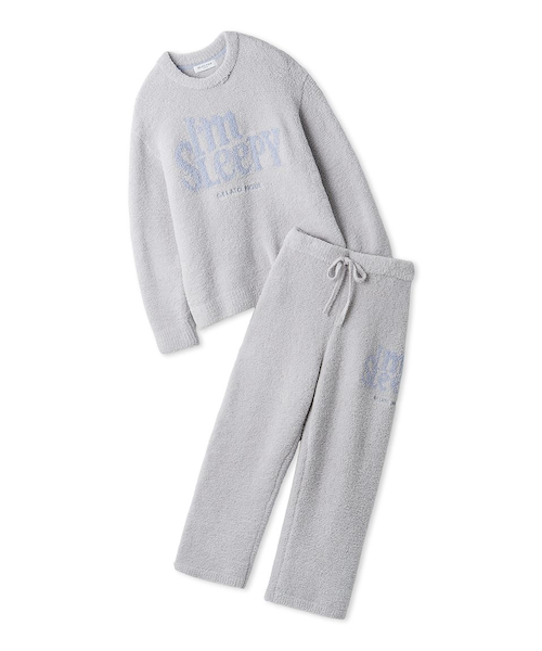 HOMME】パウダースリーピーロゴジャガードプルオーバー＆ロングパンツ