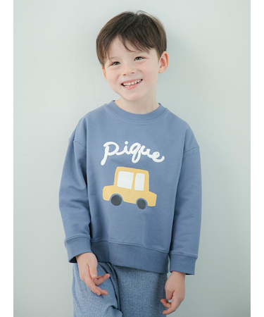 【KIDS】裏毛ワンポイントプルオーバー