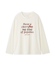 【UNISEX】チェリー柄ワンポイントロンT