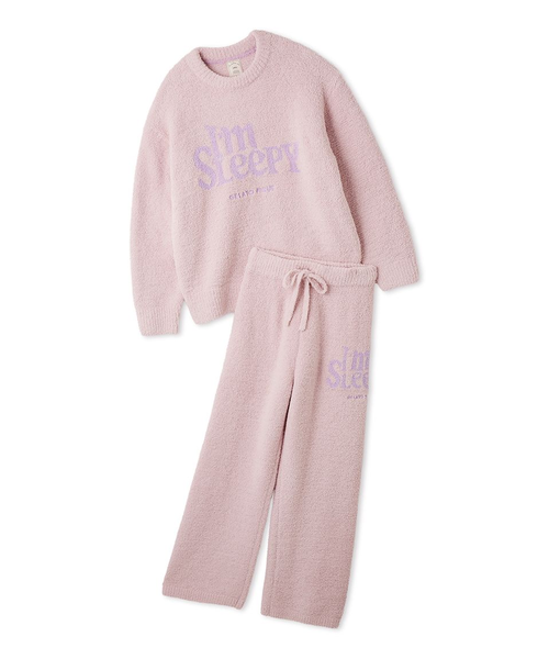 パウダースリーピーロゴジャガードプルオーバー＆ロングパンツセット