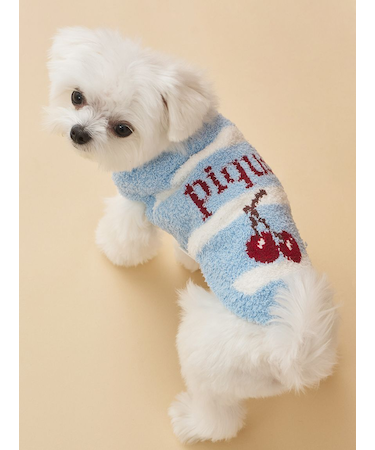 【CAT&DOG】ベビモコチェリージャガードニット