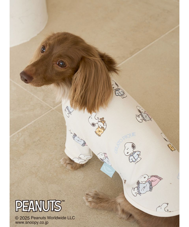 【PEANUTS】【CAT&DOG】オリジナルアート 総柄プルオーバー
